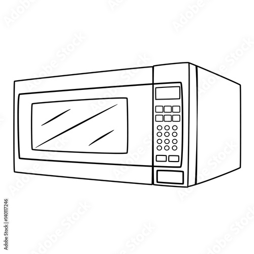 Microwave Oven Cartoon Drawing
