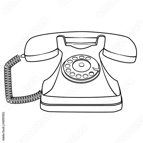 Cartoon Retro Rotary Telephone