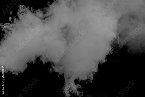 Smoke isolated on black background..