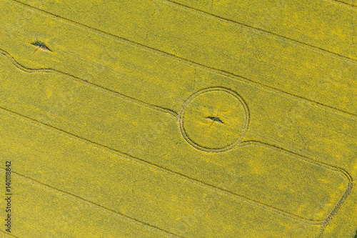 aerial view of the harvest fields