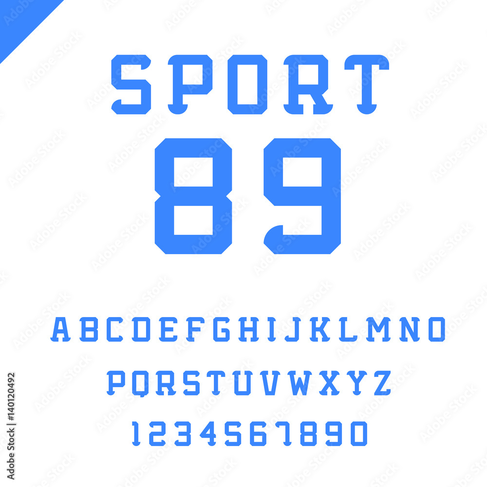 Sport font. Vector alphabet with latin letters and numbers. Sport font. Vector alphabet with latin letters and numbers.