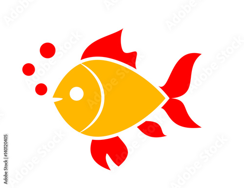 Gold fish vector icon