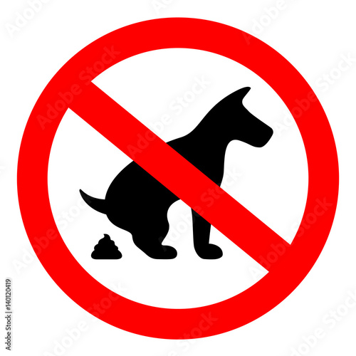 No dog pooping sign
