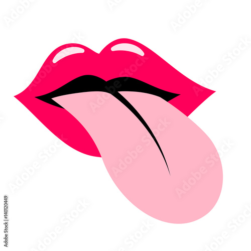 Red lisp and tongue vector icon