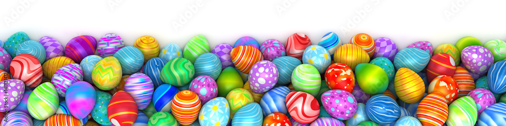 Pile of birght and colorful Easter Eggs - 3d render Pile of birght and colorful Easter Eggs - 3d render