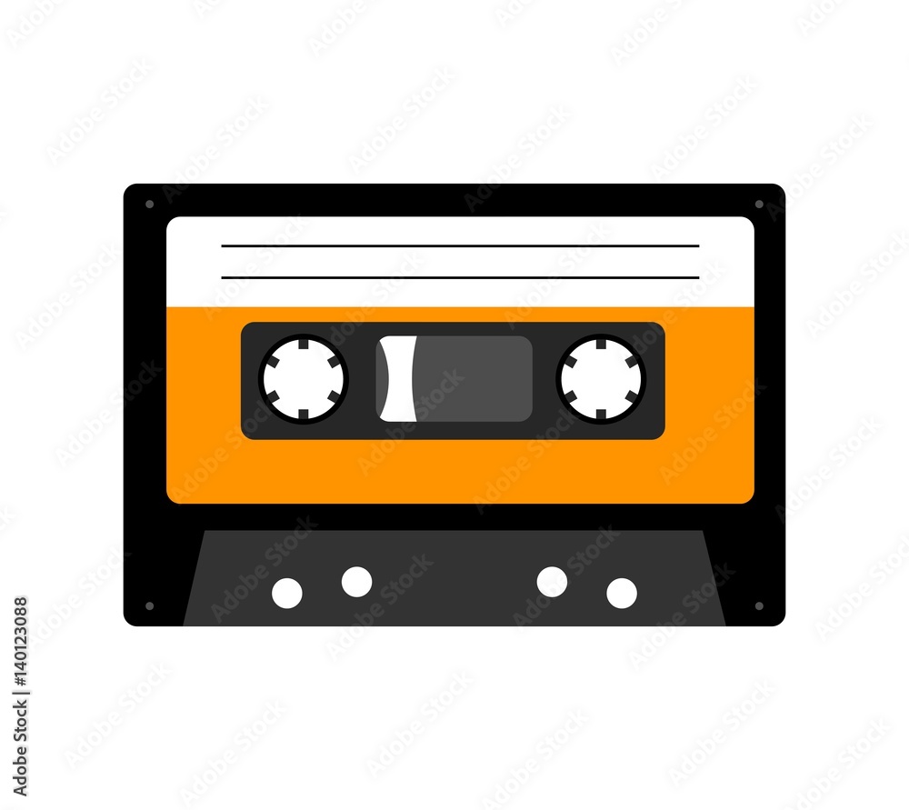 Fototapeta premium Audio cassette tape isolated on white