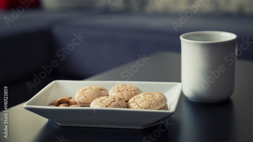 Almond Cookies And A Cup Of Coffee 