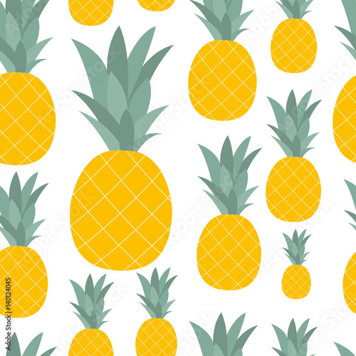 Pineapple Natural Seamless Pattern Background Vector Illustratio