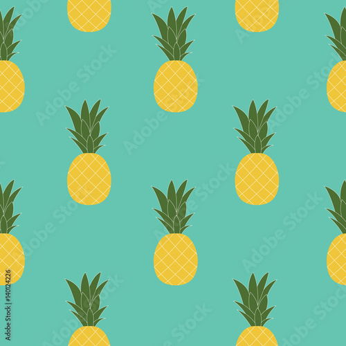 Pineapple Natural Seamless Pattern Background Vector Illustratio
