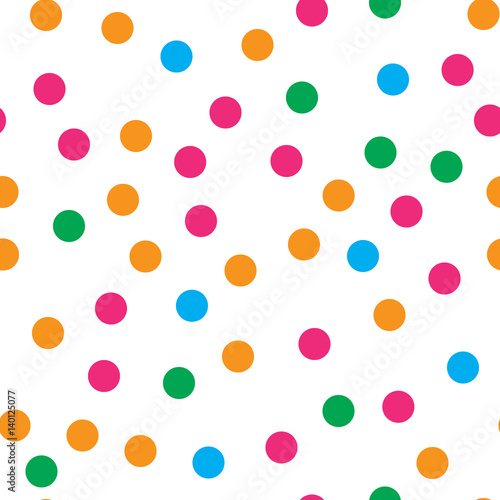 Colorful circle seamless pattern on white background