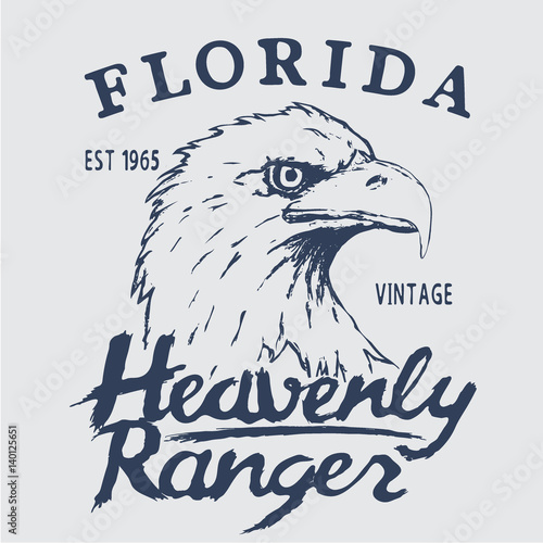 Vintage label with eagle head