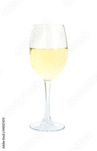 White wine glass isolated on background