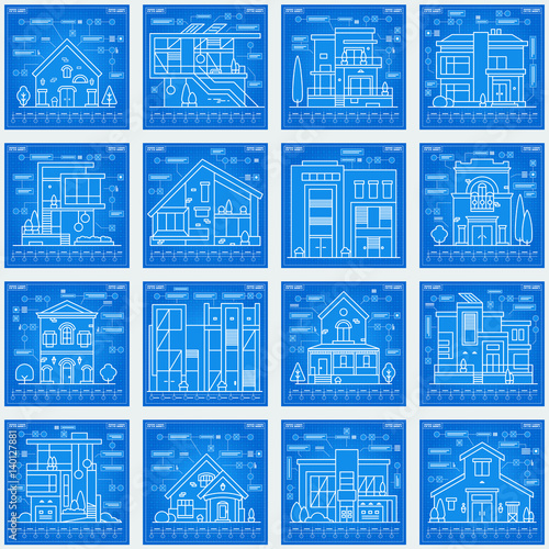 Houses blue print.