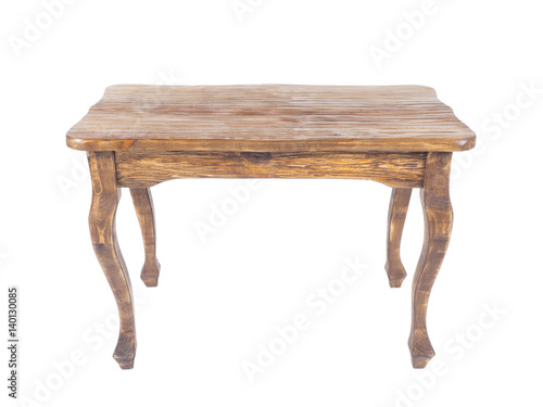 Vintage wooden table on white background