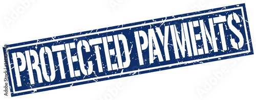 protected payments square grunge stamp
