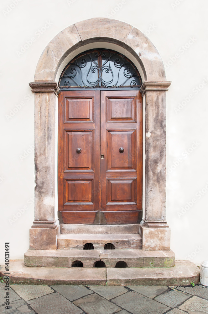 Traditional Italian wooden door