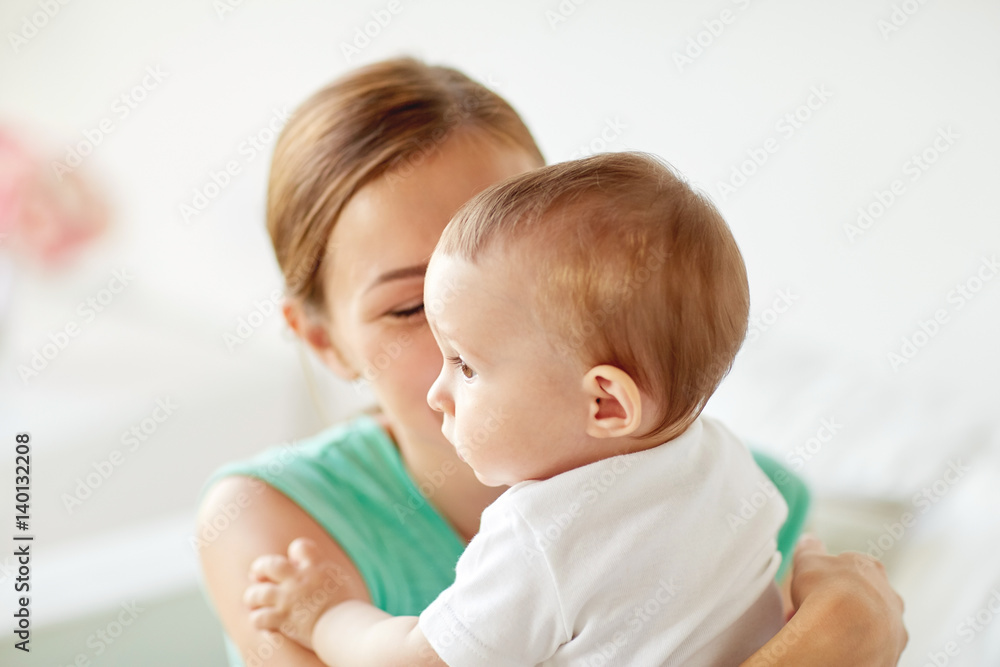 happy young mother with little baby at home happy young mother with little baby at home