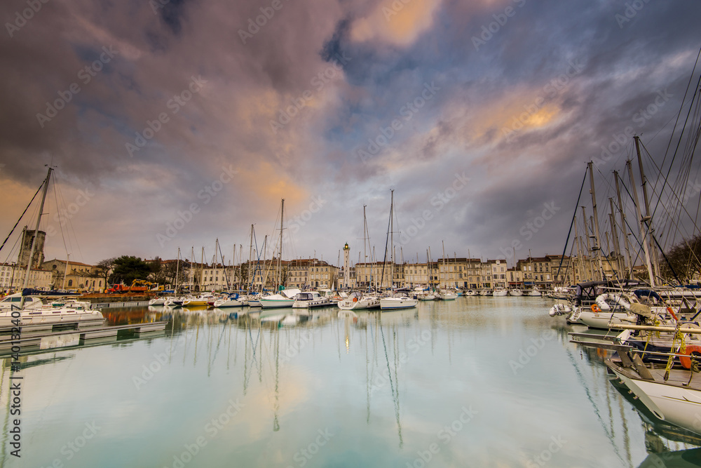 Famous old port and harbour in La Rochelle,France