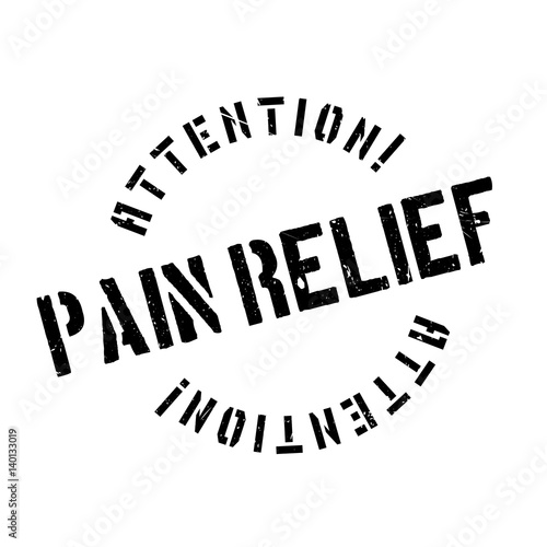 Pain Relief rubber stamp. Grunge design with dust scratches. Effects can be easily removed for a clean, crisp look. Color is easily changed.