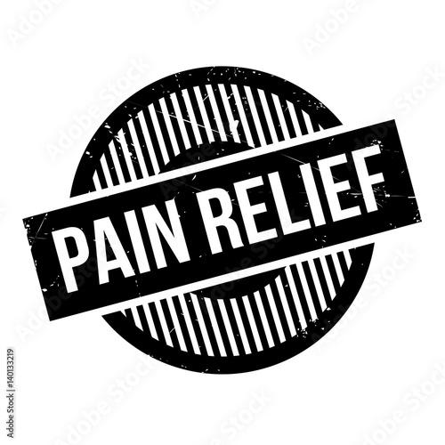 Pain Relief rubber stamp. Grunge design with dust scratches. Effects can be easily removed for a clean, crisp look. Color is easily changed.