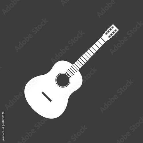Isolated vector illustration of  a six string guitar