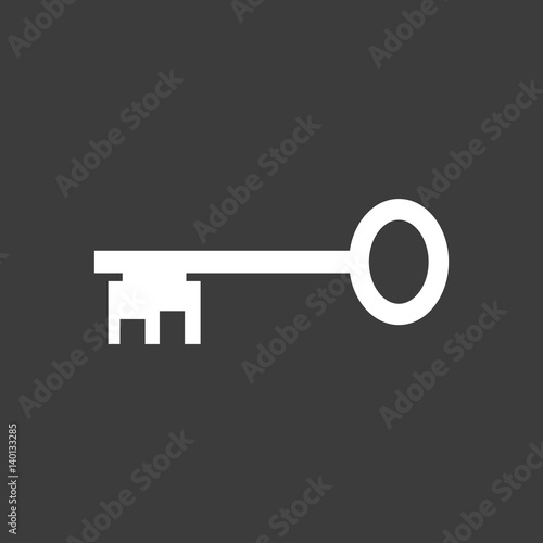 Isolated vector illustration of a vintage key