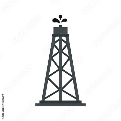 Oil rig icon, flat style