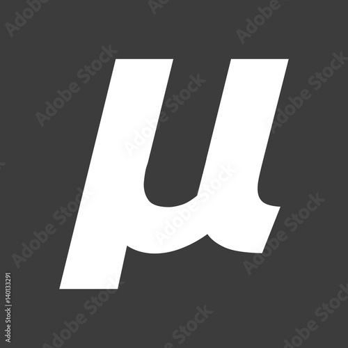 Isolated vector illustration of  a micro sign, mu greek letter