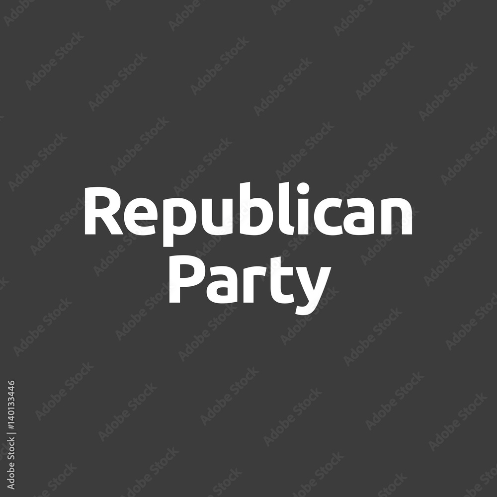 Isolated vector illustration of  the word  Republican  Party
