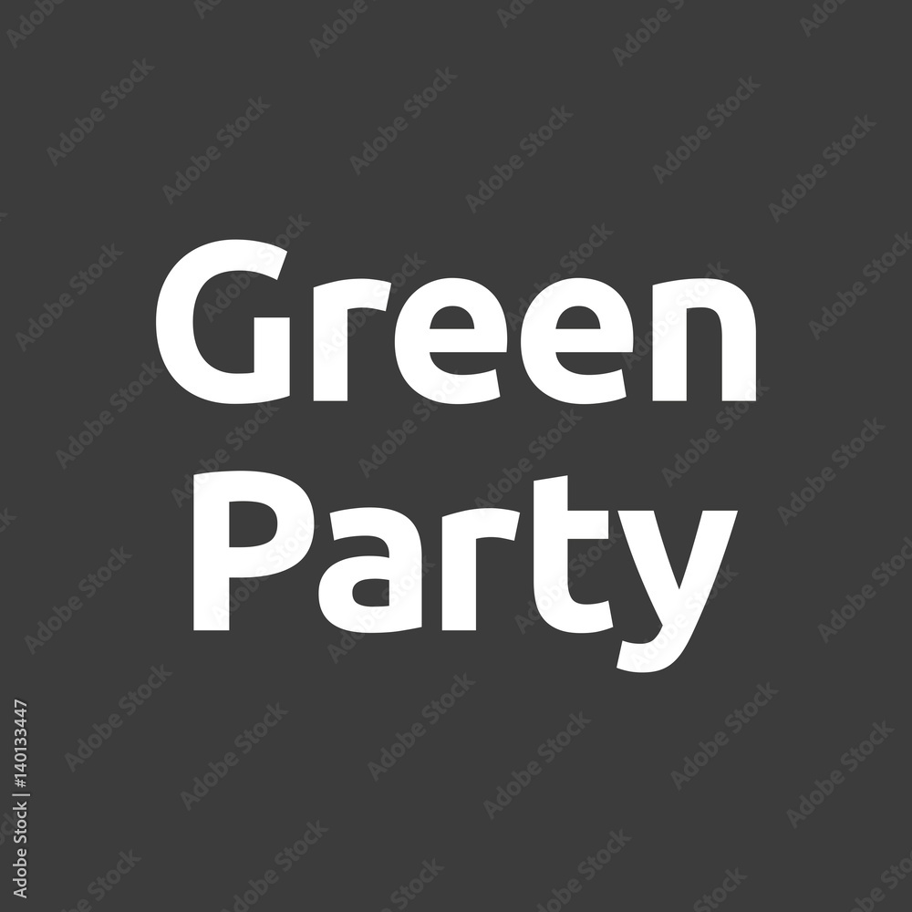 Isolated vector illustration of  the word Green Party