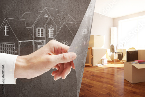 Obraz na plátne Mortgage and moving