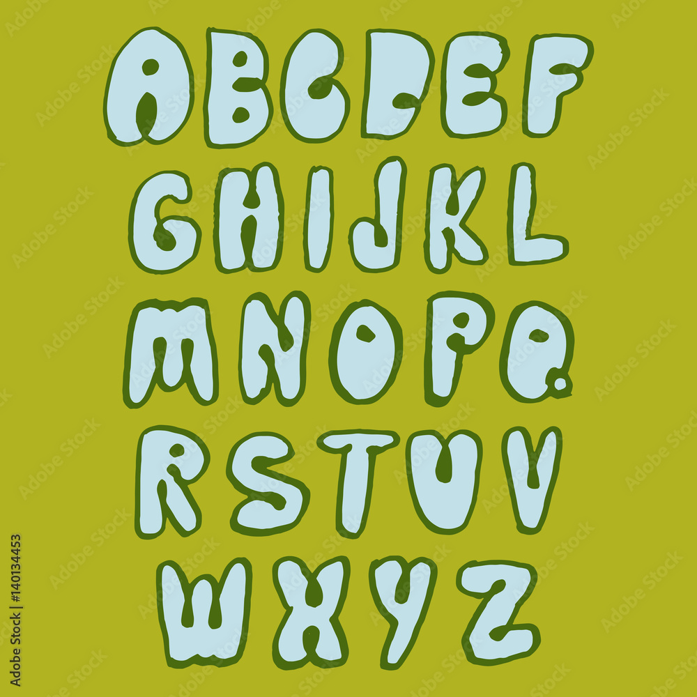 Graphic Font for your design. Hand drawn calligraphy lettering alphabet. Stylish letters with in figures. Vector illustration. Graphic Font for your design. Hand drawn calligraphy lettering alphabet. Stylish letters with in figures. Vector illustration.