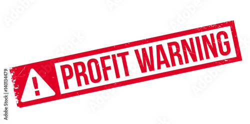 Profit Warning rubber stamp. Grunge design with dust scratches. Effects can be easily removed for a clean, crisp look. Color is easily changed.