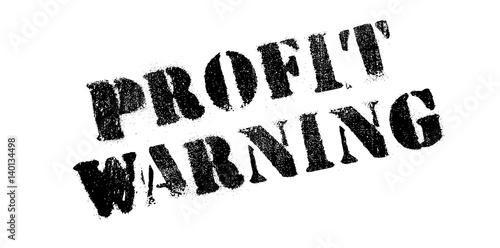 Profit Warning rubber stamp. Grunge design with dust scratches. Effects can be easily removed for a clean, crisp look. Color is easily changed.