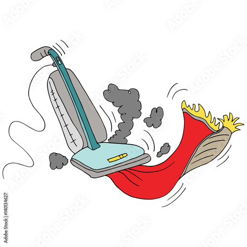 vacuum sucking up rug