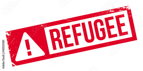 Refugee rubber stamp. Grunge design with dust scratches. Effects can be easily removed for a clean, crisp look. Color is easily changed.
