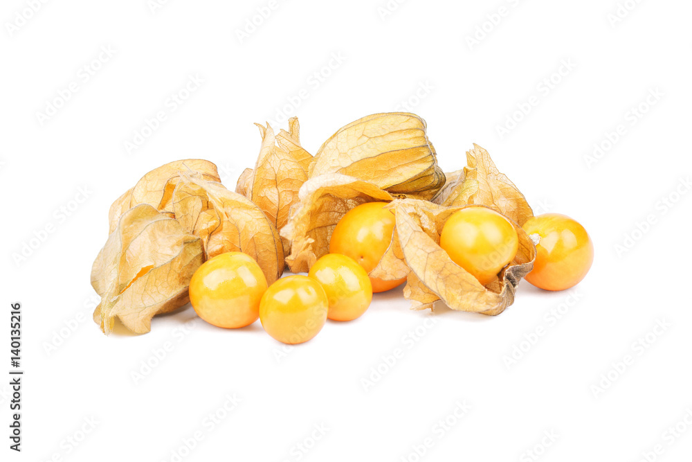 Cape gooseberry, physalis isolated on white background. Cape gooseberry, physalis isolated on white background.