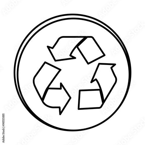 silhouette symbol recycle sign icon, vector illustraction design