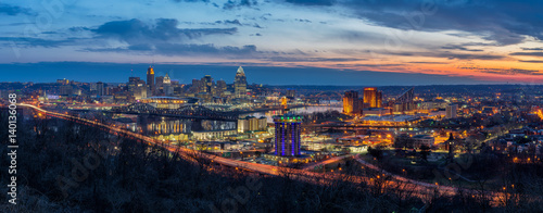 Twilight skyline, Cincinnati Ohio