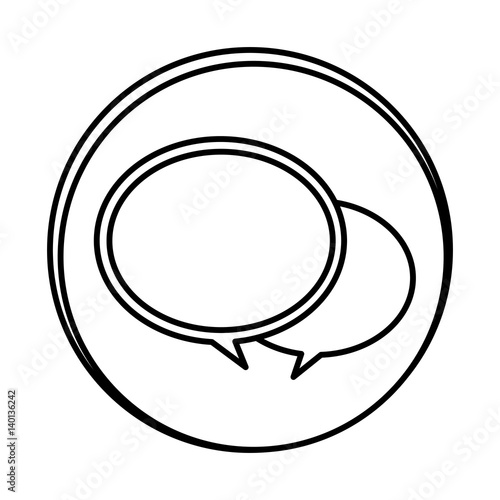 silhouette symbol round chat bubbles icon  vector illustraction design