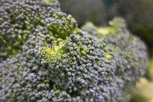 Close Up of Broccoli in Supermarket