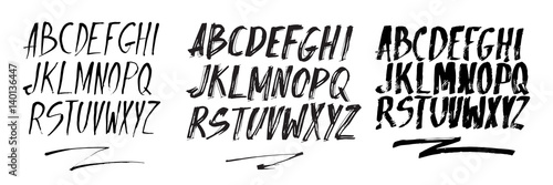 Graphic Font for your design. Hand drawn calligraphy lettering alphabet. Stylish letters with in figures. Vector illustration.