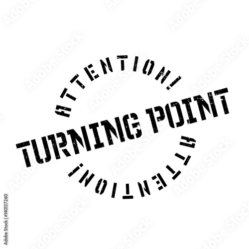 Turning Point rubber stamp. Grunge design with dust scratches. Effects can be easily removed for a clean, crisp look. Color is easily changed.