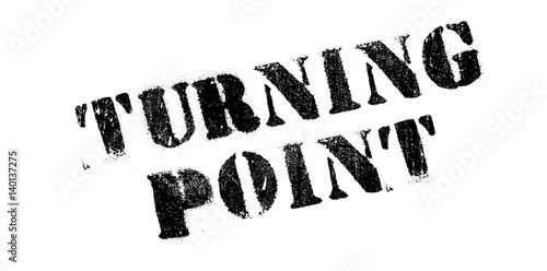 Turning Point rubber stamp. Grunge design with dust scratches. Effects can be easily removed for a clean, crisp look. Color is easily changed.