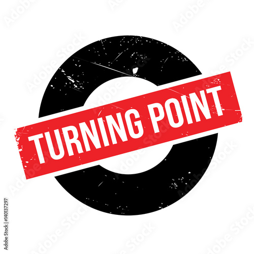 Turning Point rubber stamp. Grunge design with dust scratches. Effects can be easily removed for a clean, crisp look. Color is easily changed.
