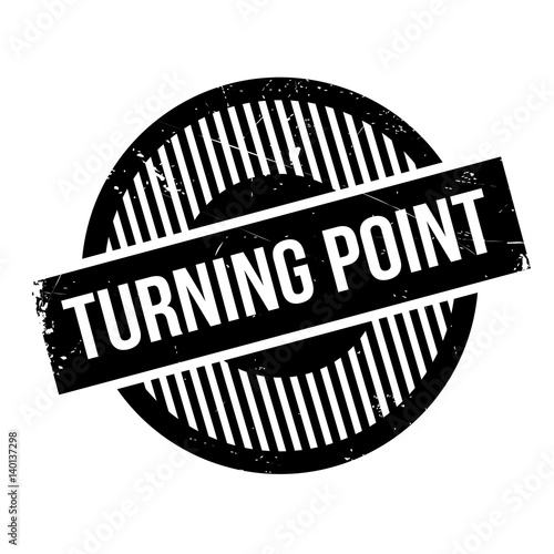 Turning Point rubber stamp. Grunge design with dust scratches. Effects can be easily removed for a clean, crisp look. Color is easily changed.