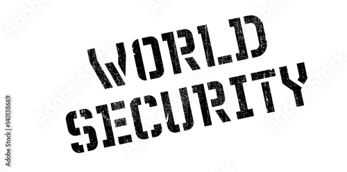 World Security rubber stamp. Grunge design with dust scratches. Effects can be easily removed for a clean, crisp look. Color is easily changed.