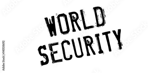 World Security rubber stamp. Grunge design with dust scratches. Effects can be easily removed for a clean, crisp look. Color is easily changed.