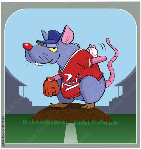 Rat Ball / A rat prepares to throw a baseball.