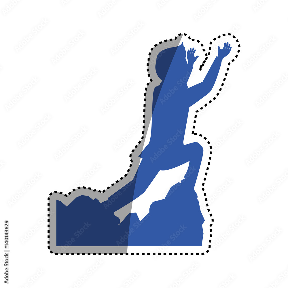 Fototapeta premium Businessman climbing to success icon vector illustration graphic design